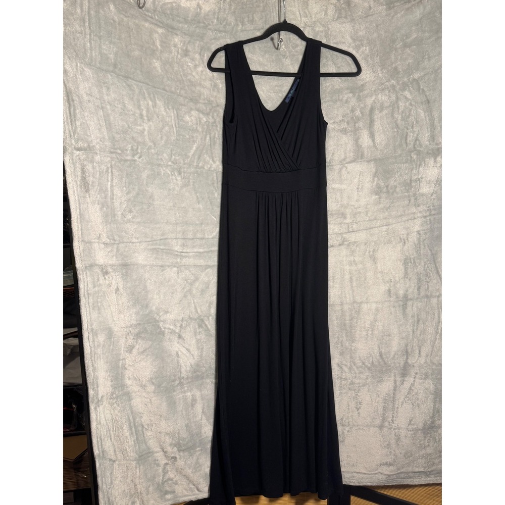 Boden Black Jersey Maxi Dress Surplice V-Neck Sleeveless Womens 
10R empire cut